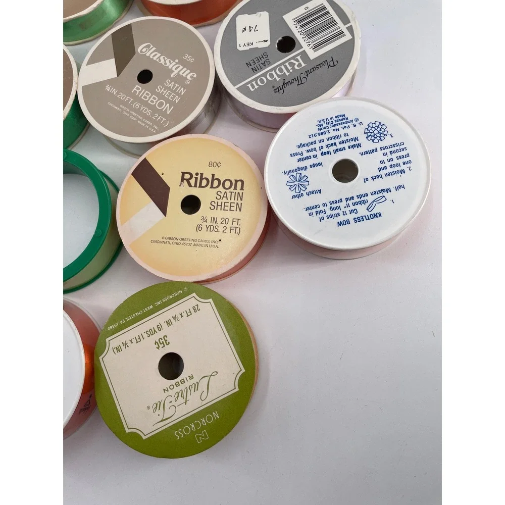 Vintage Quality Ribbon Lot x 21 Various Widths Mixed Craft Bow Making Spools
